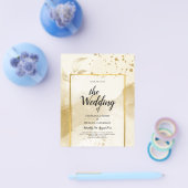 Gold Pearl WEDDING Alkohol INK Abstrakt LeahG Flyer (Einzeln)