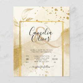 Gold Pearl WEDDING Alkohol INK Abstrakt LeahG Flyer