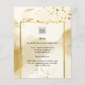 Gold Pearl WEDDING Alkohol INK Abstrakt LeahG Flyer (Hinten)