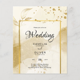 Gold Pearl WEDDING Alkohol INK Abstrakt LeahG Flyer