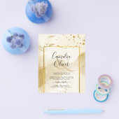 Gold Pearl WEDDING Alkohol INK Abstrakt LeahG Flyer (Einzeln)
