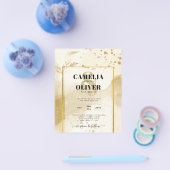 Gold Pearl WEDDING Alkohol INK Abstrakt LeahG Flyer (Einzeln)