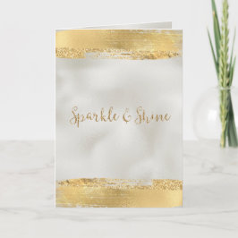 Gold Pearl White Sparkle Karte