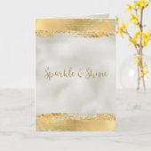 Gold Pearl White Sparkle Karte (Gelbe Blume)