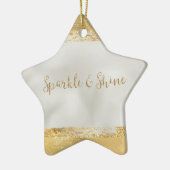 Gold Pearl White Sparkle Keramik Ornament (Links)