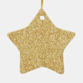 Gold Pearl White Sparkle Keramik Ornament (Hinten)