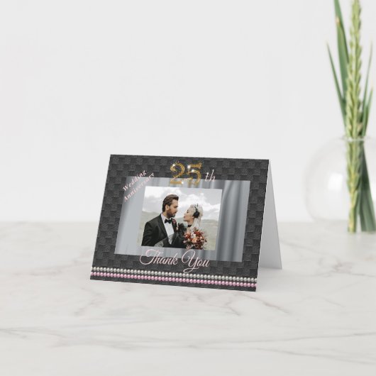 Gold & Pearls 25. Hochzeitstag Danke (Vorderseite)