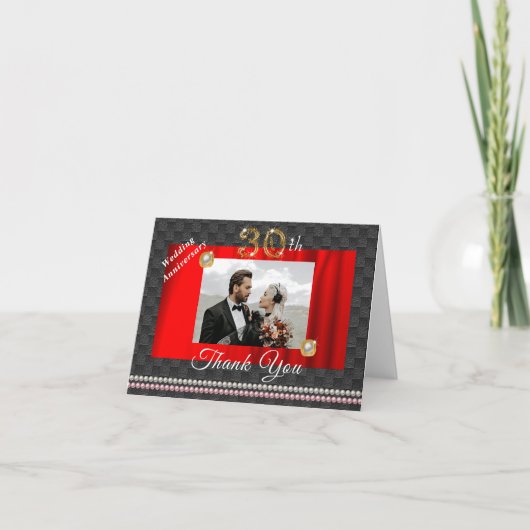 Gold & Pearls 30. Hochzeitstag Danke (Vorderseite)