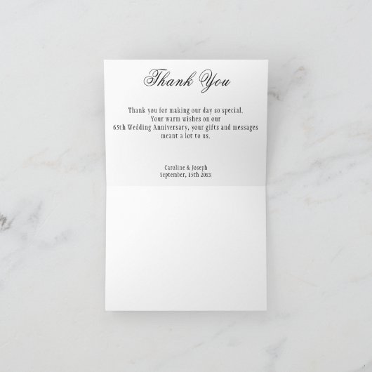 Gold & Pearls 65. Hochzeitstag Danke (Innenseite)