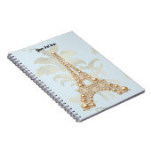 Gold Pearls Eiffel Tower Pocket Folder Notizblock (Rechte Seite)
