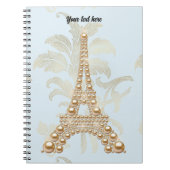 Gold Pearls Eiffel Tower Pocket Folder Notizblock (Vorderseite)