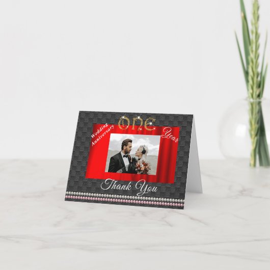 Gold & Pearls Ein Jahr Hochzeit Jahrestag Danke (Vorderseite)