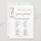 Gold Pearls & Prosecco Was in deinem Handspiel ste Einladung (Vorderseite)