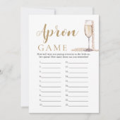 Gold Pearls und Prosecco Brautparty Schürze Game Einladung (Vorderseite)