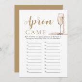Gold Pearls und Prosecco Brautparty Schürze Game Einladung (Vorne/Hinten)