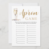 Gold Pearls und Prosecco Brautparty Schürze Game Einladung (Vorderseite)