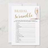 Gold Pearls und Prosecco Bridal Word Scramble Game Einladung (Vorderseite)