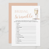 Gold Pearls und Prosecco Bridal Word Scramble Game Einladung (Vorne/Hinten)