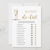 Gold Pearls und Prosecco Honey Do List Bridal Game Einladung (Vorderseite)