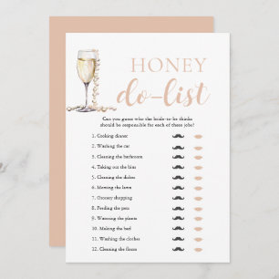 Gold Pearls und Prosecco Honey Do List Bridal Game Einladung