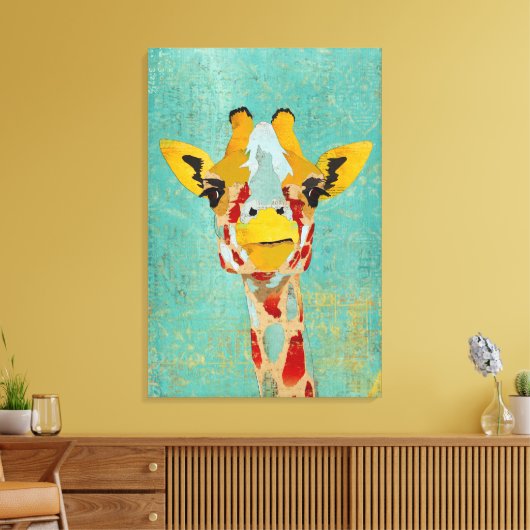 Gold Peeking Giraffe Art Leinwand (Insitu (Wohnzimmer))
