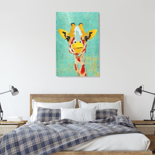Gold Peeking Giraffe Art Leinwand (Insitu (Schlafzimmer))