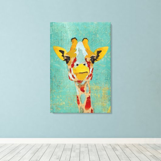 Gold Peeking Giraffe Art Leinwand (Insitu (Holzboden))