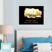 Gold Peking skyline Längengrad Foliendrucke (In Situ (Schlafzimmer))