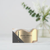 Gold Pen Gradient Glitzer Moderner Visitenkarte (Stehend Vorderseite)