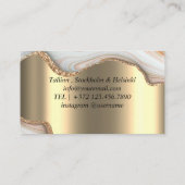 Gold Pen Gradient Glitzer Moderner Visitenkarte (Rückseite)