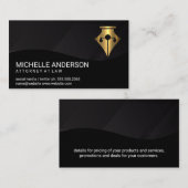 Gold Pen | Logo in der Justizskala | Schwarze Lini Visitenkarte (Vorne/Hinten)