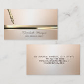 Gold Pen Stripe Luminouse Notary Visitenkarte (Vorne/Hinten)