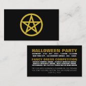 Gold Pentagram, Halloween-Party Ticket Einladung (Vorne/Hinten)