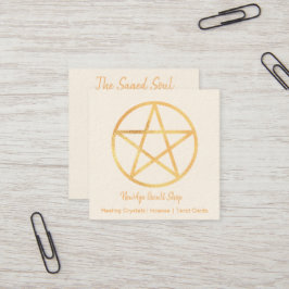 Gold Pentagram Quadratische Visitenkarte