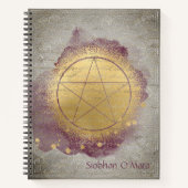 Gold Pentagram Wiccan Journal Notizblock (Vorderseite)