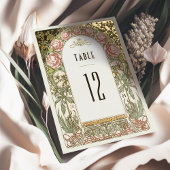 Gold Peonies Vintage Hochzeiten Tischnummern