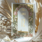 Gold Peonies Vintage Hochzeiten Tischnummern