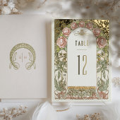 Gold Peonies Vintage Hochzeiten Tischnummern