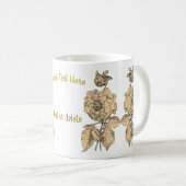 Gold Peony Personalisiert Kaffeetasse (VorderseiteRechts)