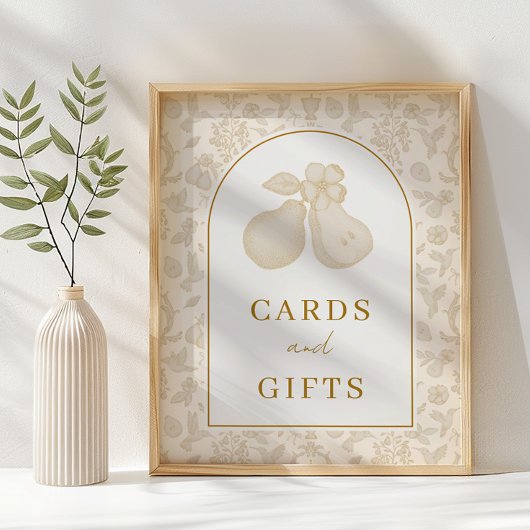 Gold Perfect Pear Brautparty Cards & Gifts Sign Poster