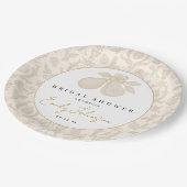 Gold Perfect Pear Brautparty Dinner Plate Pappteller (Schrägansicht)