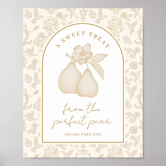 Gold Perfect Pear Brautparty Fevor Sign Poster (Vorne)
