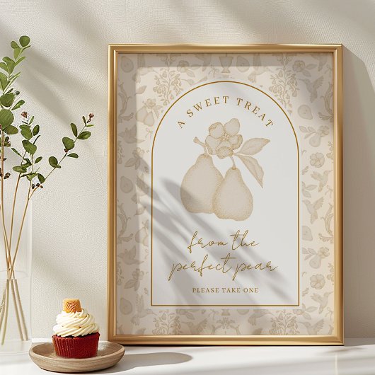Gold Perfect Pear Brautparty Fevor Sign Poster