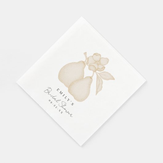 Gold Perfect Pear Brautparty Napkin Serviette (Ecke)