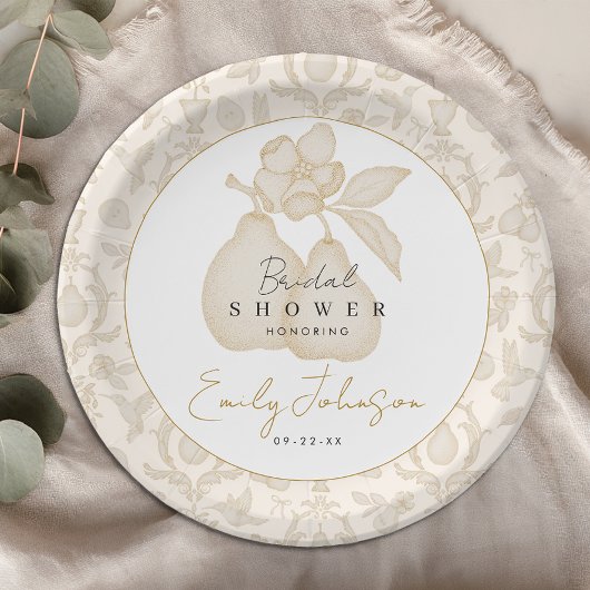 Gold Perfect Pear Brautparty Paper Teller