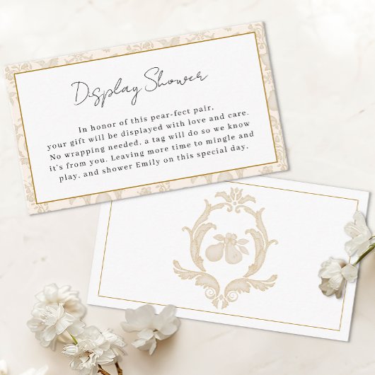 Gold Perfect Pear Display Dusch Einsteckkarte Begleitkarte
