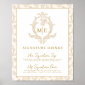 Gold Perfect Pear Signature Drinks Bar Sign Poster (Vorne)