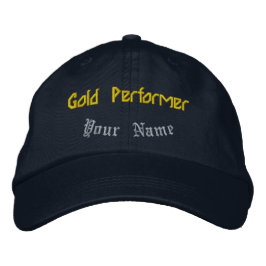 Gold Performer Navy Personalisierte Feier-Hut  Bestickte Baseballkappe