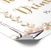 Gold Perlen und Prosecco Champagner Küche Poster (Ecke)