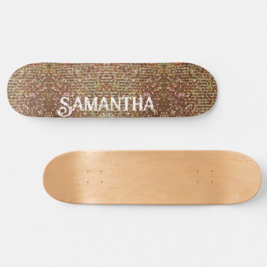 Gold | Perlmuttmuster Skateboard (Horizontal)